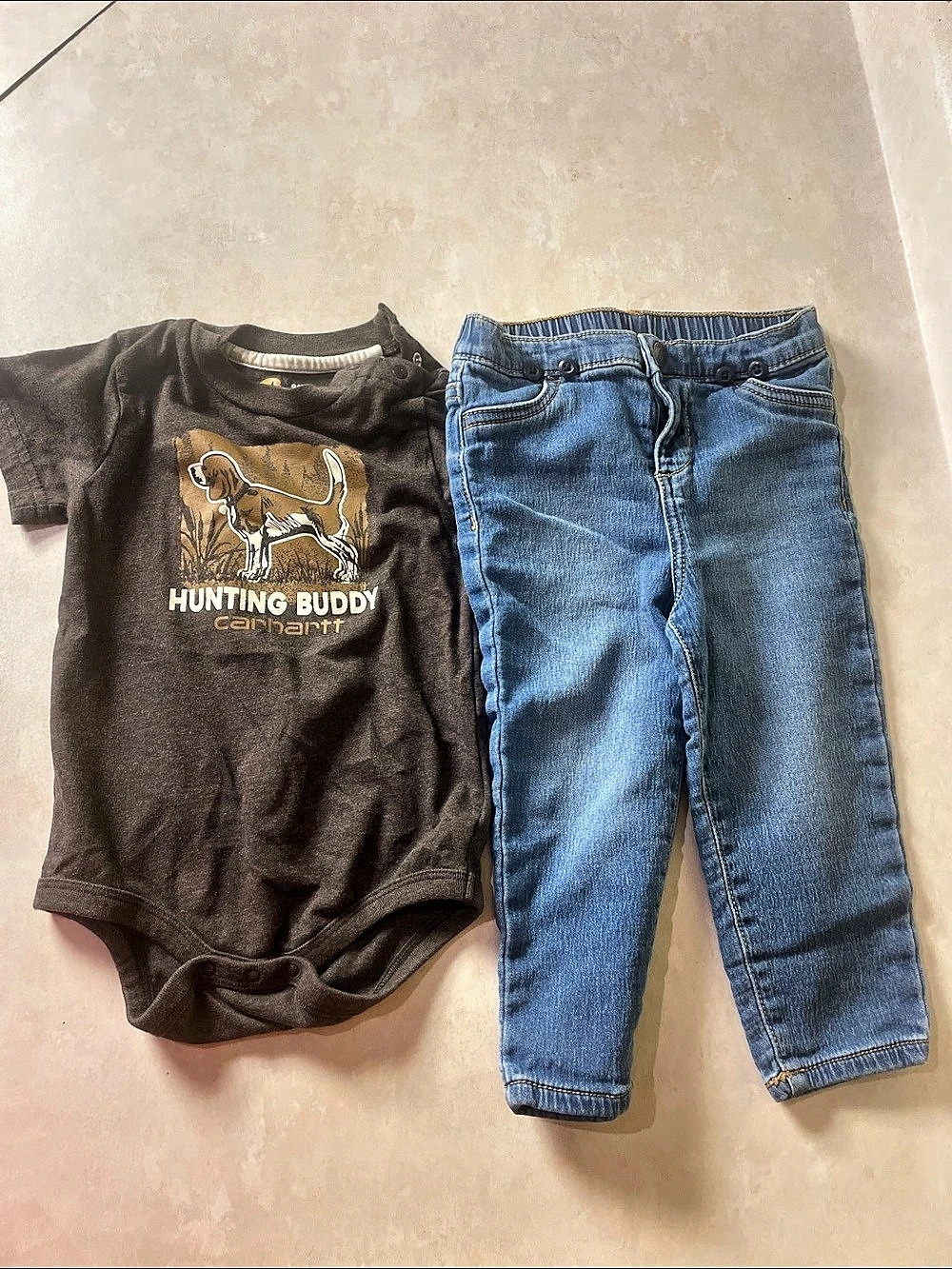 Carhartt Hunting Buddy Bodysuit and Baby B’gosh Pants Bundle Baby 24M